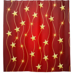 Rideaux De Douche Star Adored Ruby Motif rouge