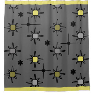 Rideaux De Douche Starbursts Ciel Atomique gris foncé Jaune