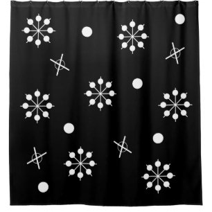 Rideaux De Douche Starburts de l'âge atomique Noir Blanc 2