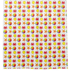 Rideaux De Douche Starfish Rainbow Beach Ball Sun Crack été