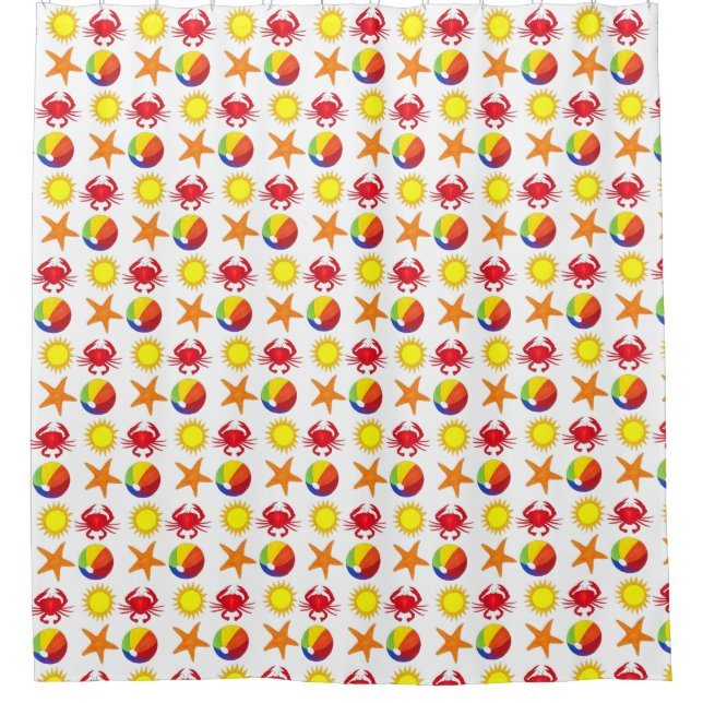 Rideaux De Douche Starfish Rainbow Beach Ball Sun Crack été (Devant)