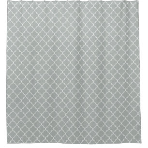 Rideaux De Douche Storm Grey Marocain Quatrefoil Motif