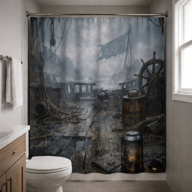 Rideaux De Douche Storm Residue — Pirate Ship Aftermath (Créateur téléchargé)