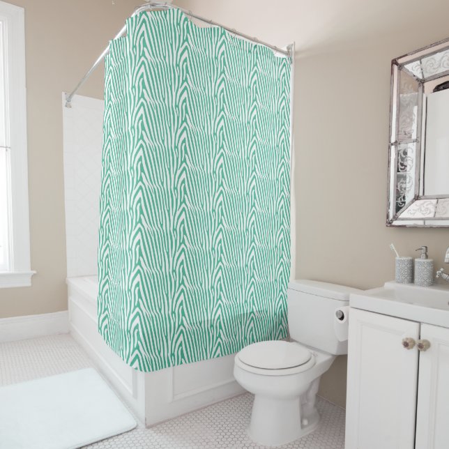 Rideaux De Douche STRIPE turquoise ZEBRA (En situation)