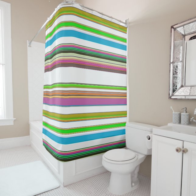 RIDEAUX DE DOUCHE STRIPES (En situation)