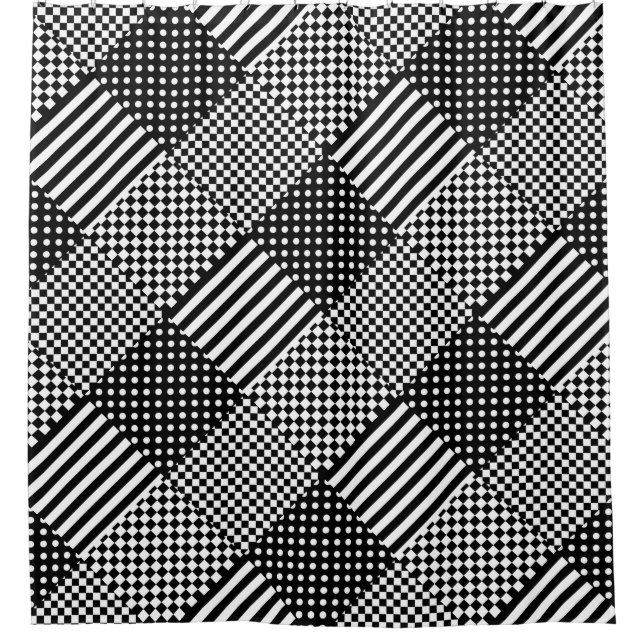 Rideaux De Douche Stripes Check Harlequin Pois Conception mixte (Devant)