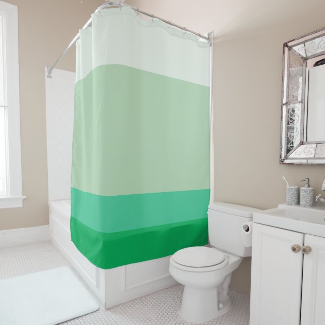 Rideaux De Douche Stripes Coriandre en coquille d'oeuf vert : Palett (En situation)