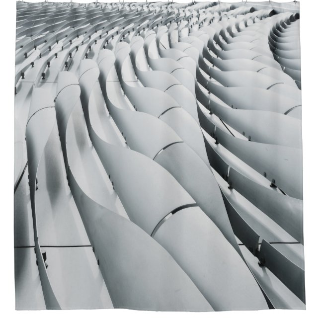 Rideaux De Douche Structure du bâtiment blanc et gris (Devant)