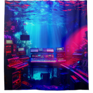 Rideaux De Douche Studio de musique sous-marin