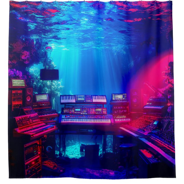 Rideaux De Douche Studio de musique sous-marin (Devant)