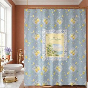 Rideaux De Douche Studio Signature Aquarelle Riviera italienne Manoi