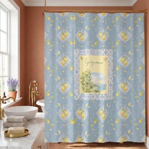 Rideaux De Douche Studio Signature Riviera italienne Aquarelle Oasis
