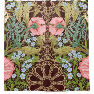 Rideaux De Douche Style Art Nouveau Floral : Motif Vintage coloré