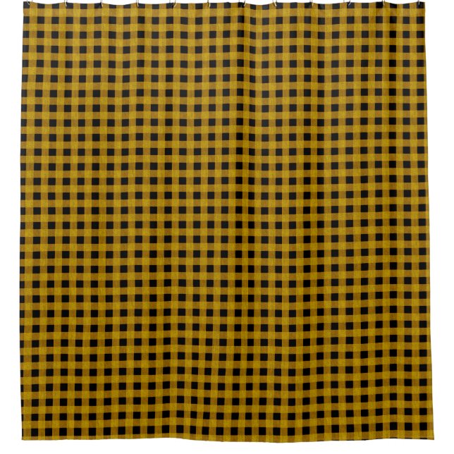Rideaux De Douche Style Bûcheron - tissu jaune + vos idées (Devant)