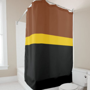 Rideaux De Douche Style de bloc de couleur Brown jaune