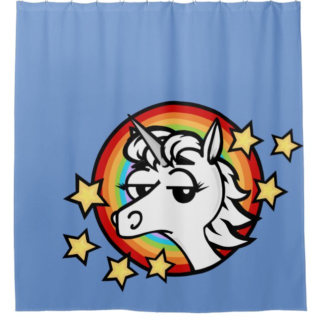 RIDEAUX DE DOUCHE STYLE DE CARTOON FUNNY UNICORN DOUCHE CURTAINE (Devant)