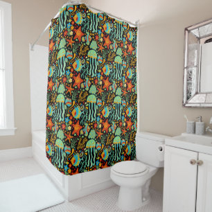 Rideaux De Douche Style de dessin animé Aquatic Life