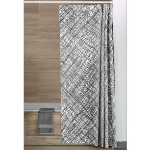Rideaux De Douche Style de texture japonaise lignes simples gribouil