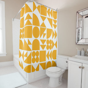 Rideaux De Douche Style Jaune moderne Motif de formes géométriques