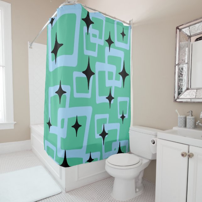 Rideaux De Douche Style Mid-Century Modern 2 (En situation)