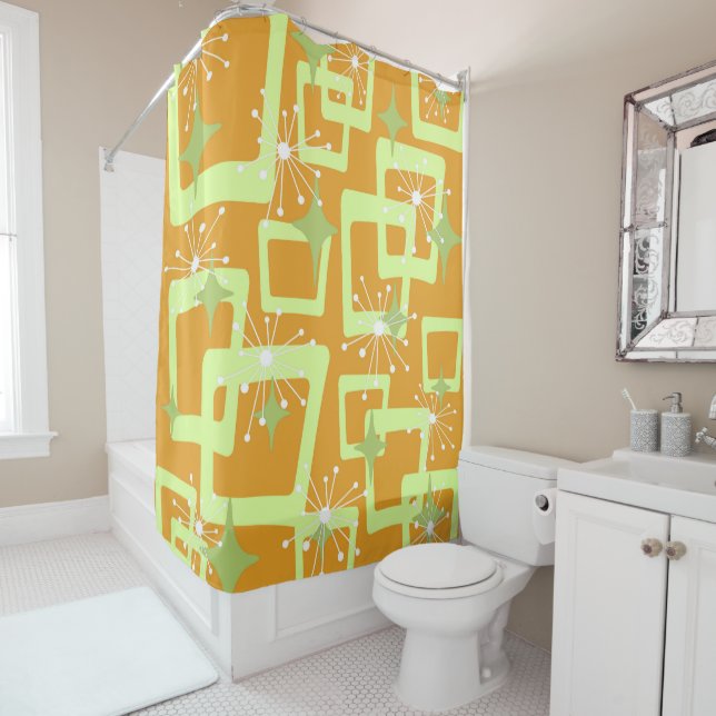 Rideaux De Douche Style Mid-Century Modern 9 (En situation)