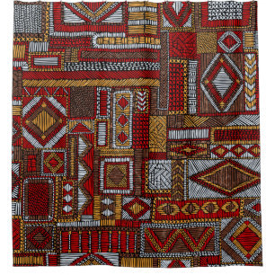 Rideaux De Douche Style Patchwork Impression ethnique brodée