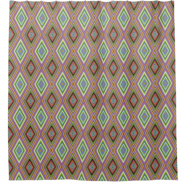 Rideaux De Douche Style unique Multi Color Diamond Motif (Devant)