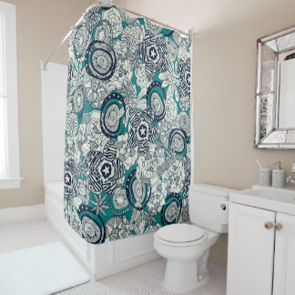 Rideaux De Douche succulent indigo bleu
