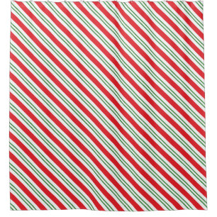 Rideaux De Douche Sucre de canne de menthe poivrée Motif (rouge/vert