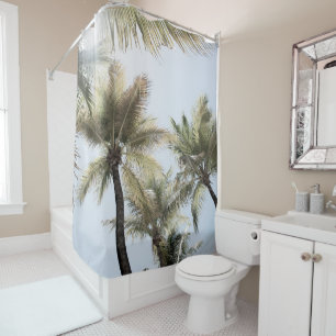 Rideaux De Douche Sunlit Palm Jungle #1 #tropical #wall #art