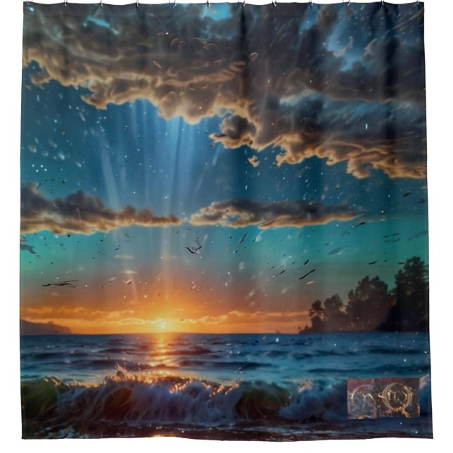 Rideaux De Douche Sunrise Balnéaire (Devant)