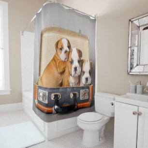 Rideaux De Douche Superbes chiots Bulldog AMOUREUX DES CHIENS