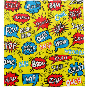 Rideaux De Douche Superhero Saga : Motifs comiques mignons