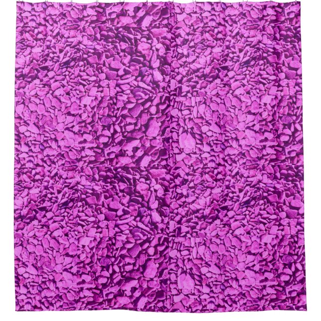 Rideaux De Douche Supérieure Magenta Stone Beach Photo (Devant)