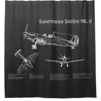 Rideaux De Douche Supermarine Spitfire - Plan directeur de l'avion P