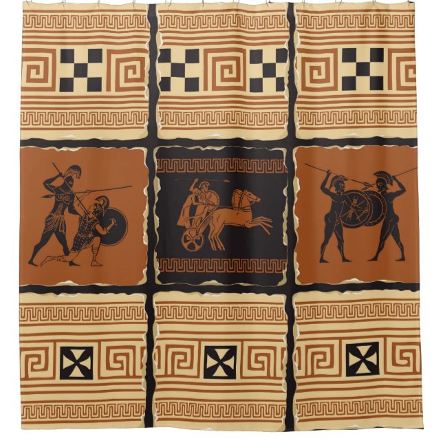 Rideaux De Douche sur le thème de la Grèce antique sous forme d'ense (Devant)