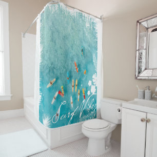 Rideaux De Douche Surf Vibes Plage Surfers