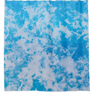 Rideaux De Douche Surface de la planète de glace bleue et blanche