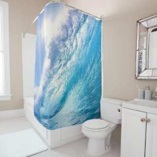 Rideaux De Douche Surfer Wave Ocean Blue