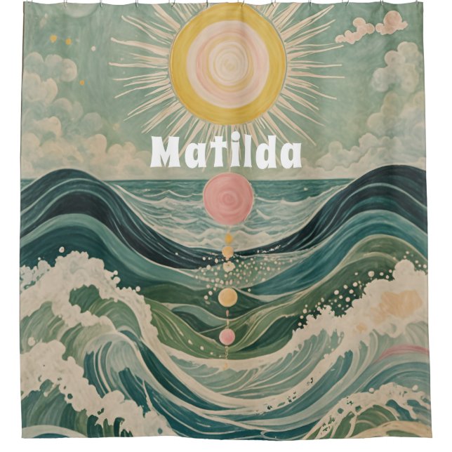 Rideaux De Douche Surtension solaire personnalisée (Devant)