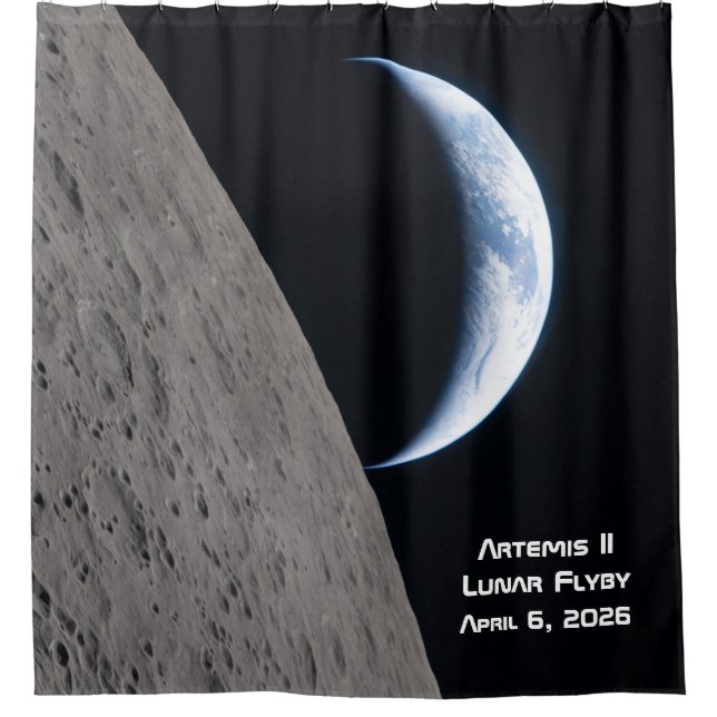 Rideaux De Douche Survol lunaire Artemis II (Devant)