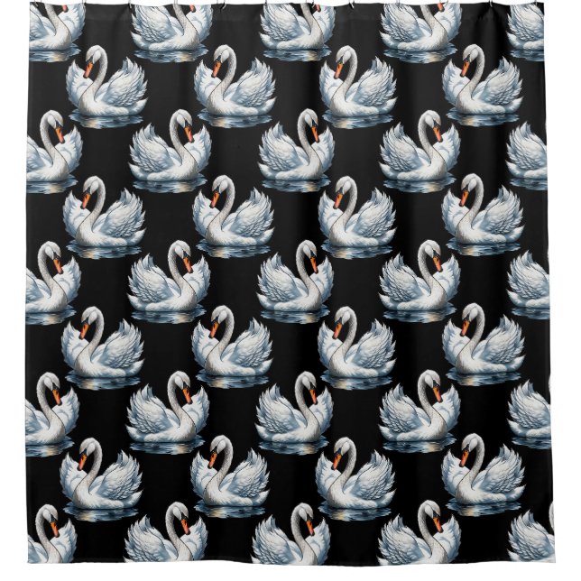 Rideaux De Douche Swan Birds Design Motif (Devant)
