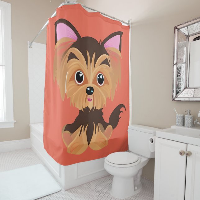 Rideaux De Douche Sweet Baby Yorkie (En situation)