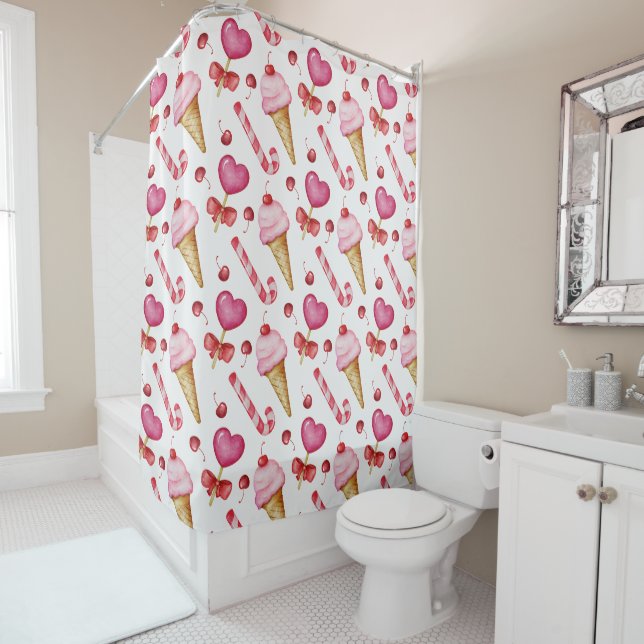 Rideaux De Douche Sweet seamless pattern (En situation)