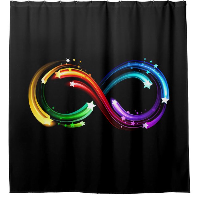 Rideaux De Douche Symbole de l'infini des comètes arc-en-ciel (Devant)