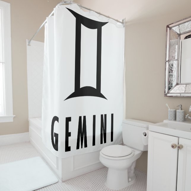 Rideaux De Douche Symbole du zodiaque de Gemini (En situation)