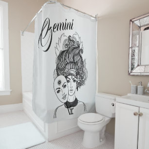 Rideaux De Douche Symbole et signe Zodiac Gemini 