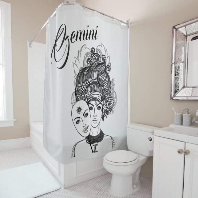 Rideaux De Douche Symbole et signe Zodiac Gemini (En situation)