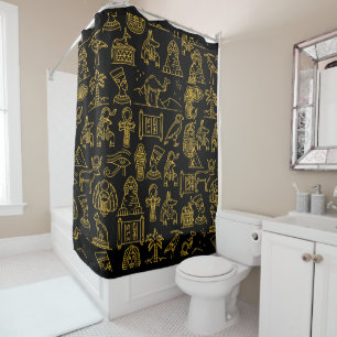Rideaux De Douche SYMBOLE HIÉROglyphique égyptien Motif