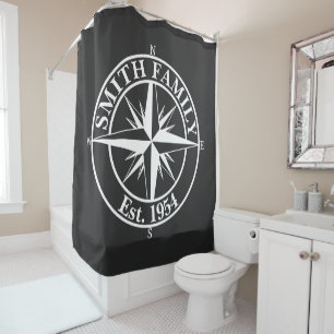 Rideaux De Douche Symbole personnalisable du monogramme étoile de la